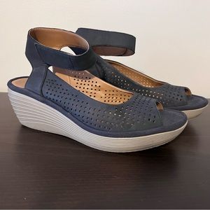 Navy Clarks Sandals